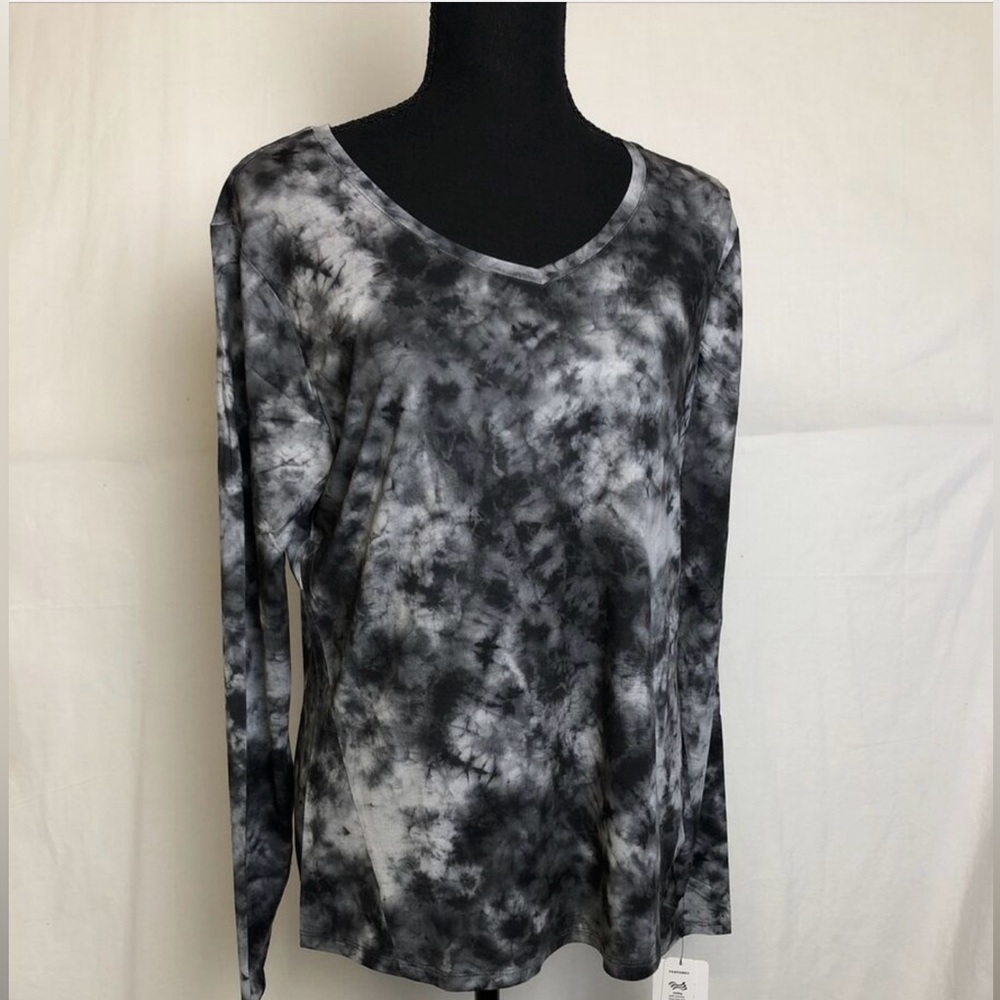 RBX Active Womens Gray V Neck Long Sleeve Activewear Shirt Size L